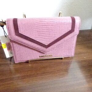 Brahmin Sara Rose Thornfield Clutch Lizard Pink Burgandy NWT S41168600224